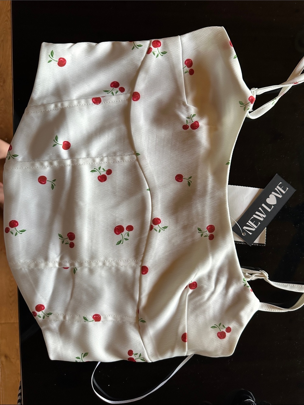 Cherry crop top NWT Large New Love